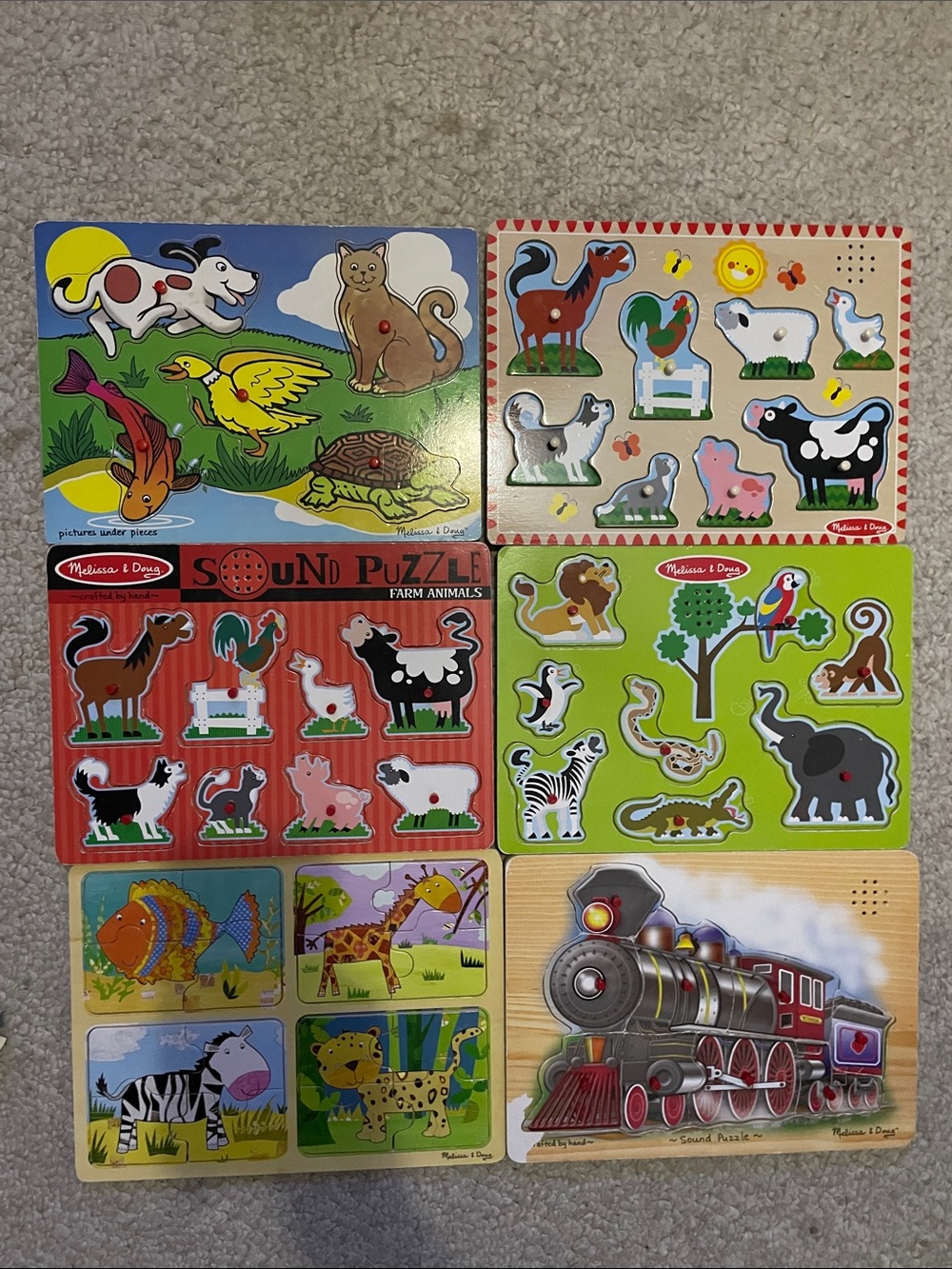 Melissa & Doug Kids' set of 6 Sound Puzzle Set variety